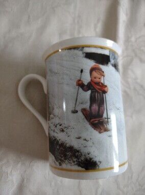 January Skier Hummel Goebel Fine Porcelain Collector Mug